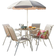 Dunelm 30925833 - Natural Patio Dining Set, 1 Table incl. 4 Chairs