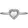 Pandora Engravable Heart Halo Ring - Silver/Transparent