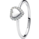 Pandora Engravable Heart Halo Ring - Silver/Transparent