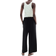 H&M Cropped Trousers in Linen Mix - Black