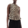 H&M Smocked Top - Beige/Leopard Pattern