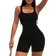 Shein Sirith Women Summer Fall Casual Seamless Knit Solid Color Sports Outdoor Tight Romper Unitard Jumpsuit