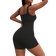 Shein Sirith Women Summer Fall Casual Seamless Knit Solid Color Sports Outdoor Tight Romper Unitard Jumpsuit