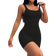Shein Sirith Women Summer Fall Casual Seamless Knit Solid Color Sports Outdoor Tight Romper Unitard Jumpsuit