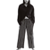 H&M Cropped Pull On Trousers - Black/Striped