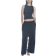 H&M Linen Blend Crop Pants - Navy Blue
