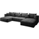 FurMeb24 Aspen U Ecksofa mit Schlaffunktion 346 x 188 cm Dark Gray Sofa 346cm 5-Sitzer