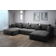 FurMeb24 Aspen U Ecksofa mit Schlaffunktion 346 x 188 cm Dark Gray Sofa 346cm 5-Sitzer