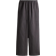 H&M Straight Linen-Blend Trousers - Dark Grey
