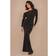 Goddiva Off The Shoulder Gathered Panel Sparkle Lurex Maxi Dress - Black