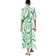 H&M Tie Belt Shirt Dress - White/Green Patterned