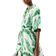 H&M Tie Belt Shirt Dress - White/Green Patterned