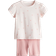 H&M Baby 2-Delat Set I Bomullstrikå - Ljusrosa/Hjärtan