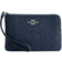 Coach Corner Zip Wristlet In Signature Jacquard - Non Leather/Silver/Denim/Dark Denim