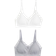 H&M Mama Seamless Padded Nursing Bras 2-pack Light Gray Melange/White (1176659005)
