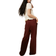 H&M Straight Drawstring Trousers - Brown