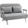 Homcom Fabric Convertible 2 Seater Bed w/ 2 Pillows, Light Grey Sofa 111cm 2 Seater