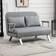 Homcom Fabric Convertible 2 Seater Bed w/ 2 Pillows, Light Grey Sofa 111cm 2 Seater