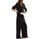 H&M Wide Linen-Blend Trousers - Black