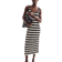 H&M Rib-Knit Dress - Black/Striped