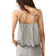 H&M Embroidered Tie-Strap Top - White/Black Striped