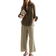 H&M Cropped Pull-On Trousers - Light Khaki Green