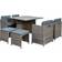 Ebern Designs 9-pcs - Brown Outdoor Lounge Set, 1 Table incl. 4 Chairs