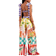 Shein Zivah Beach New Spring And Summer Casual Holiday Bowknot Shoulder Straps Chest-Wrapped Heart Collar Cropped Top + Wide-Leg Super Trousers Full Of Underwater World Colorful Print Women's Two-Piece Set
