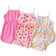 Shein Young Girl pcs Cute Cartoon Patterned Rompers With Spaghetti Straps Various Styles Suitable For Beach Vacation And Summer