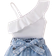 Shein Girls Cute And Playful Irregular Top Denim Shorts pcs Casual Childrens Outfit