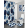 Shein 1/3/4pcs Blue Shower Curtain Set Modern Art Geometric Bathroom Set Navy Blue Bathroom Curtain Set With 12 Hooks Bathroom Rug Bathroom Mat And Toilet Rug Home Bathroom Decor Summer