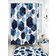 Shein 1/3/4pcs Blue Shower Curtain Set Modern Art Geometric Bathroom Set Navy Blue Bathroom Curtain Set With 12 Hooks Bathroom Rug Bathroom Mat And Toilet Rug Home Bathroom Decor Summer