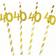 Shein Straws 18, 21, 30, 40, 50, 60, 70, 80 Number Design Rose Gold/White 10-pack