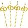 Shein Straws 18, 21, 30, 40, 50, 60, 70, 80 Number Design Rose Gold/White 10-pack