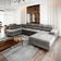 Masseno Ecksofa CASONE L-S mit Schlaffunktion U-Form Gray Sofa 345cm 5-Sitzer