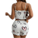 Shein Bowknot Decorated Heart Printed Cami Shorts Home Clothes White Set