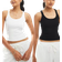 Bershka Scoop Neck Ribbed Tank Top 2 pack- White/Black