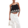 H&M Embroidered Top with Ties - Black/Flowers