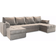 Masseno Ecksofa NAKO U-Form PAROS 02 Beige Sofa 285cm 4 Seater