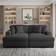 No Oversized L-Shape Modular Sectional Set Grey Sofa 84.3" 3 Seater