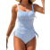 Shein Swim Lushoire 2pcs Mature & Sexy Striped Fabric Tankini Top And High Waisted Briefs Bikini Set