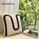 Shein 1pc Striped Chenille Fabric Embroidered Decorative Pillow Cover, Nordic Ins Style Minimalist Decor, Suitable For Bedroom, Living Room, Sofa, Outdoor, Festivals (No Filling) Pillow Case Beige, Black (45x45cm)