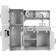 Signature Kids Wooden Play Kitchen Pretend Toy Grey with Utensil Toys