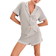 H&M Pyjama Shirt And Shorts - Grey/Green