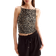 H&M Smocked Strappy Top - Light Beige/Dark Brown/Black/Leopard Print