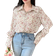 Shein DAZY Ladies Fashionable And Elegant Ditsy Floral Long-Sleeved Versatile Shirt Summer,Ruffle