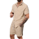 Shein Herr sommar enfrgad kortrmad skjorta och dragsko midjan Casual Set