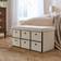 Dunelm 6 Drawer Faux Linen Foldable Ottoman Pouffe 38cm