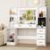 Brayden Studio Vanity Desk with Mirror and Lights White Dressing Table 11.8x139.8cm