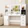 Brayden Studio Vanity Desk with Mirror and Lights White Dressing Table 11.8x139.8cm